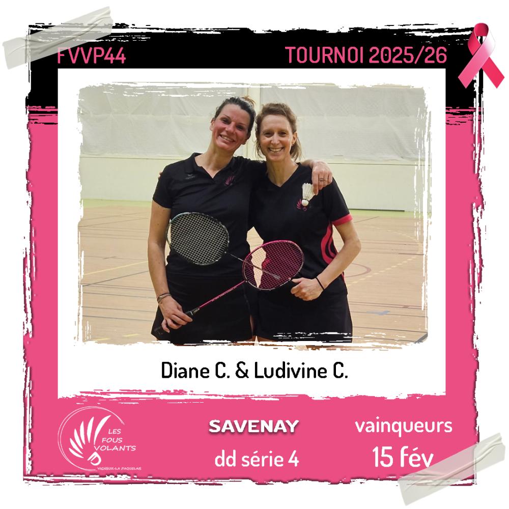 Victoire en double dame série 4 à Savenay